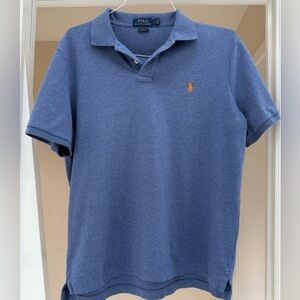 Polo by Ralph Lauren Men's Heather Blue Polo Shirt L